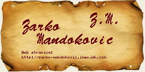 Žarko Mandoković vizit kartica